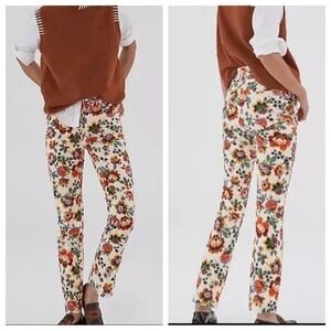 Pilcro Anthropologie High Rise Cigarette Pants Floral Print Size 29